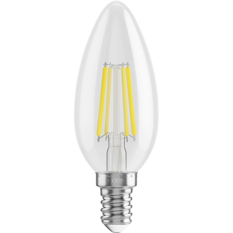 Mexen Vintis LED-filamentlampa E14, C35, 4W, Neutral - 4000K, 470 lm, klar - L154-E14-0427-00 - L154-E14-0440-00