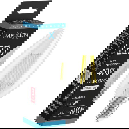 Mexen Vintis Λάμπα LED νήματος E14, C35, 4W, Ουδέτερη - 4000K, 470 lm, διαφανής - L154-E14-0427-00