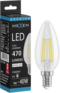 Mexen Vintis Λάμπα LED νήματος E14, C35, 4W, Ουδέτερη - 4000K, 470 lm, διαφανής - L154-E14-0427-00