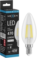 Mexen Vintis LED filament žarulja E14, C35, 4W, Neutralna - 4000K, 470 lm, prozirna - L154-E14-0427-00 - L154-E14-0440-00