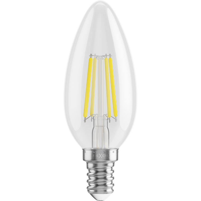 Mexen Vintis LED Filament Bulb E14, C35, 6W, Neutral - 4000K, 720 lm, clear - L154-E14-0640-00