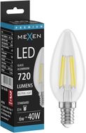 Mexen Vintis LED-filamentlambipirn E14, C35, 6W, Neutraalne - 4000K, 720 lm, selge - L154-E14-0640-00