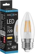 Mexen Vintis LED filamendipirn E27, C35, 6W, Soe - 2700K, 720 lm, selge - L154-E27-0627-00