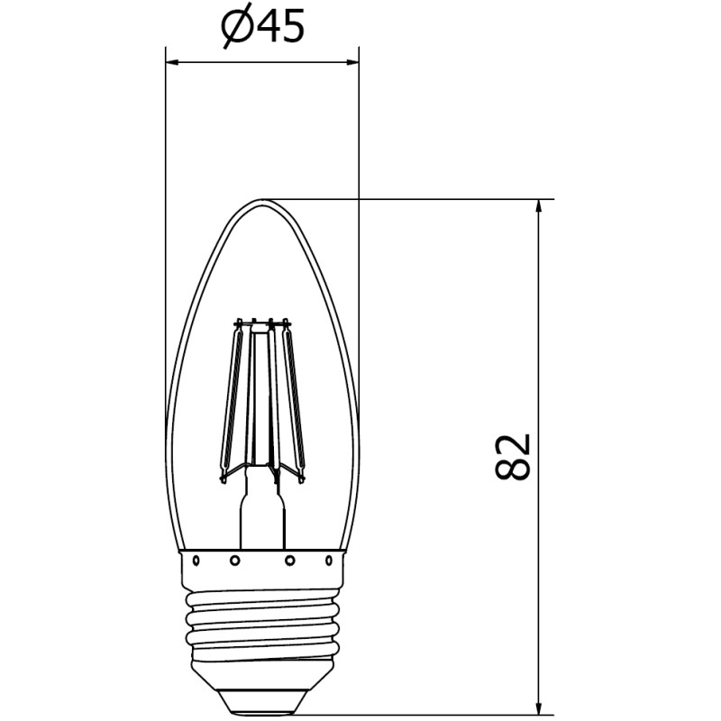Mexen Vintis Bombilla LED de filamento E27, C35, 6W, Cálida - 2700K, 720 lm, clara - L154-E27-0627-00