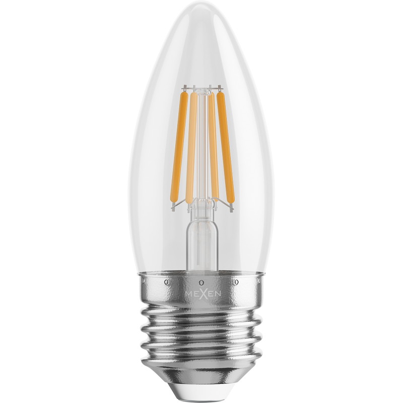 Mexen Vintis Bombilla LED de filamento E27, C35, 6W, Cálida - 2700K, 720 lm, clara - L154-E27-0627-00