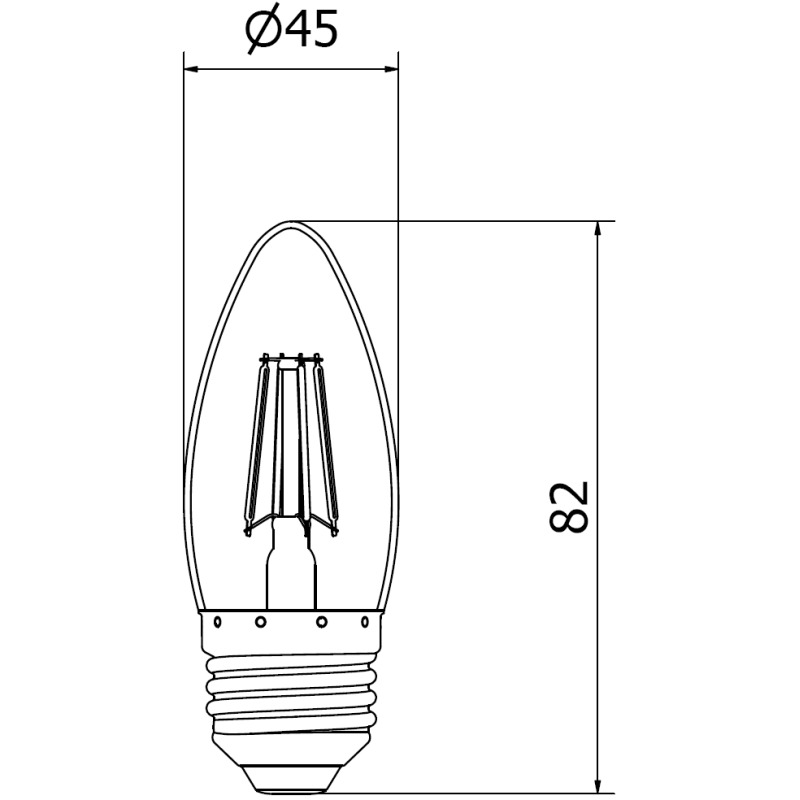 Mexen Vintis Ampoule filament LED E27, C35, 6W, Neutre - 4000K, 720 lm, transparent - L154-E27-0640-00