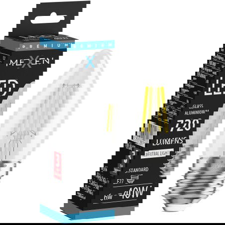 Mexen Vintis LED-Filament Beliichtung E27, C35, 6W, Neutral - 4000K, 720 lm, kloer - L154-E27-0640-00