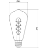 Mexen Vintis Bombilla filamento espiral LED E27, ST64, 4W, Cálida - 2200K, 220 lm, humo - L162-E27-0422-70