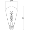 Mexen Vintis LED-glödlampa spiral filament E27, ST64, 4W, Varm - 2200K, 220 lm, rök - L162-E27-0422-70