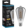 Mexen Vintis LED-glödlampa spiral filament E27, ST64, 4W, Varm - 2200K, 220 lm, rök - L162-E27-0422-70