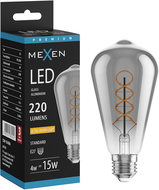 Mexen Vintis LED-Filament-Birne Spiral E27, ST64, 4W, Warm - 2200K, 220 lm, Rauch - L162-E27-0422-70