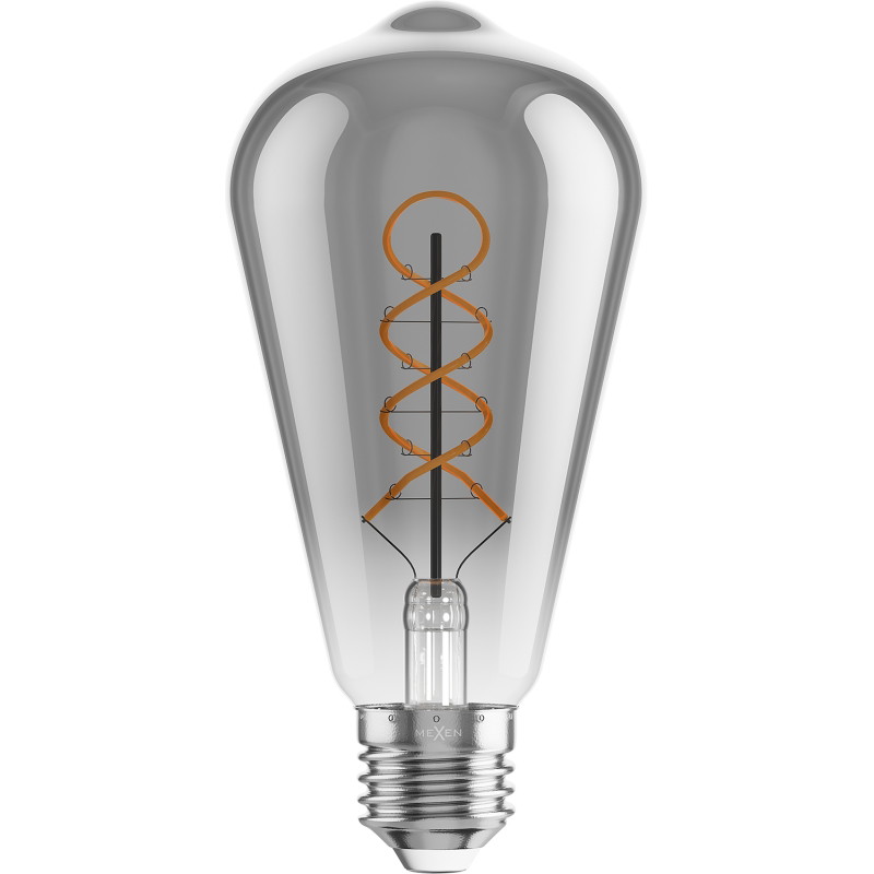 Mexen Vintis Bombilla filamento espiral LED E27, ST64, 4W, Cálida - 2200K, 220 lm, humo - L162-E27-0422-70