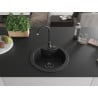 Mexen Diego évier en granit 1 bac 488 x 480 mm, noir, siphon noir - 6512481000-77-B