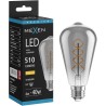 Mexen Vintis LED filament spiral glödlampa E27, ST64, 6W, Varm - 2700K, 510 lm, rök - L162-E27-0627-70