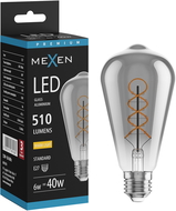 Mexen Vintis LED-Filament-Glühbirne Spirale E27, ST64, 6W, Warm - 2700K, 510 lm, rauch - L162-E27-0627-70