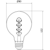 Mexen Vintis Filament spiral LED-lampa E27, G80, 4W, Varm - 2200K, 360 lm, bärnsten - L165-E27-0422-50