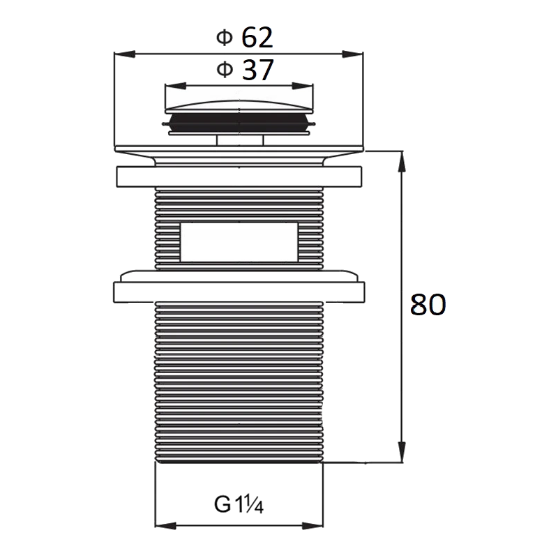 Mexen Klick-Klack-Stöpsel, klein, rund, mit Überlauf, Chrom - 79925-00