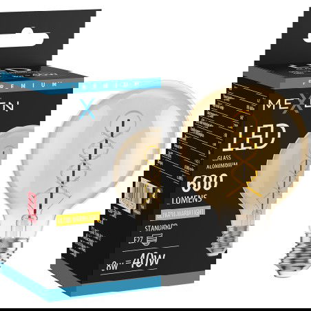 Mexen Vintis LED filamentna spirala žarnica E27, G80, 8W, Topla - 2200K, 600 lm, jantarna - L165-E27-0822-50