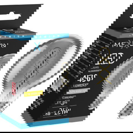 Mexen Vintis LED gloeilamp filament spiraal E27, G80, 8W, Warm - 2200K, 450 lm, smoke - L165-E27-0822-70