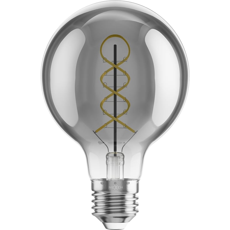 Mexen Vintis Bombilla LED de filamento espiral E27, G80, 8W, Cálida - 2200K, 450 lm, humo - L165-E27-0822-70