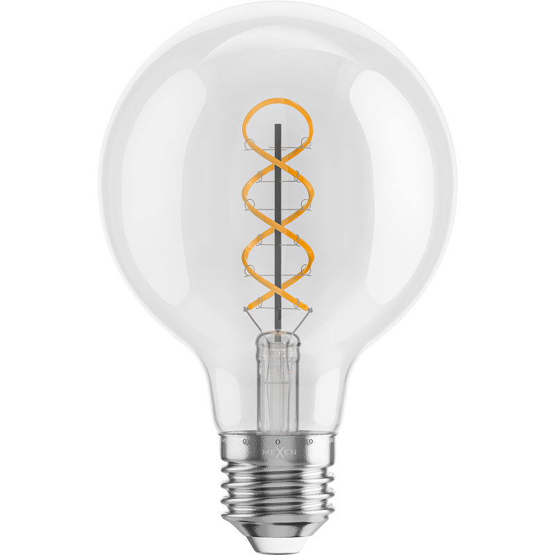 Mexen Vintis Ampoule filament spirale LED E27, G80, 4W, Chaude - 2700K, 420 lm, claire - L165-E27-0427-00