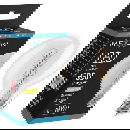 Mexen Vintis Lampadina a spirale a filamento LED E27, G80, 6W, Calda - 2700K, 630 lm, chiara - L165-E27-0627-00