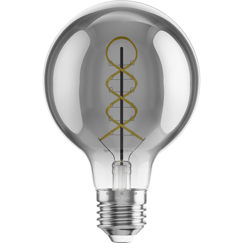 Mexen Vintis żarówka filament spirala LED E27, G80, 8W, Ciepła - 2700K, 510 lm, smoke - L165-E27-0827-70