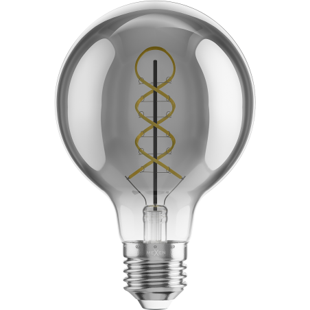 Mexen Vintis LED spirāles filamenta spuldze E27, G80, 8W, Silta gaisma - 2700K, 510 lm, dūmu krāsas - L165-E27-0827-70