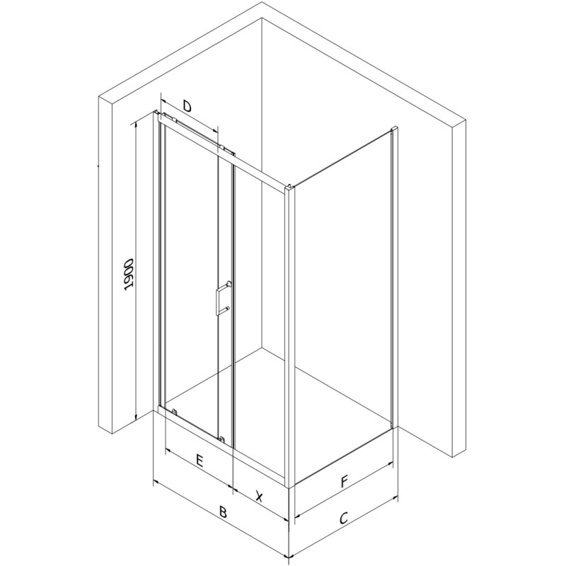 Mexen Apia klizna tuš kabina klizna 90 x 90 cm, prozirna, zlatna + plitica Flat, crna - 840-090-090-50-00-4070G