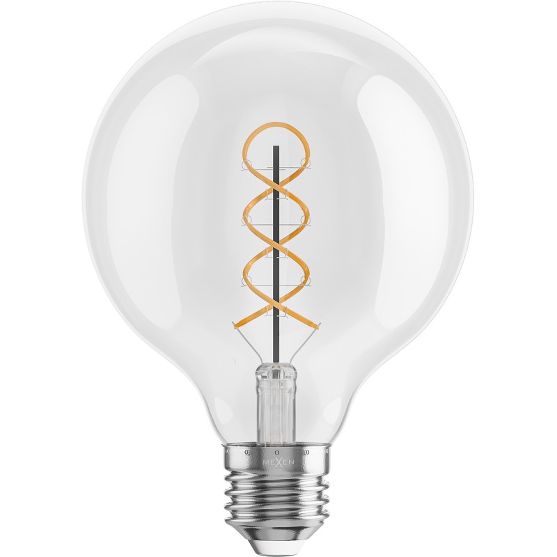 Mexen Vintis LED filamentlampa spiral E27, G95, 6W, Varm - 2700K, 630 lm, klar - L167-E27-0627-00