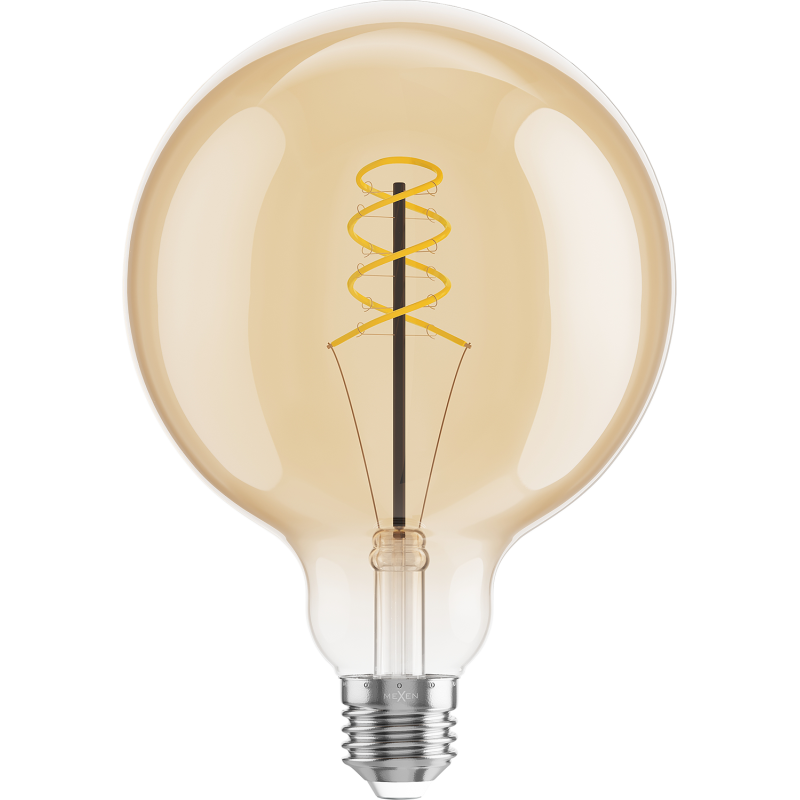 Mexen Vintis żarówka filament spirala LED E27, G125, 8W, Ciepła - 2200K, 600 lm, amber - L168-E27-0822-50