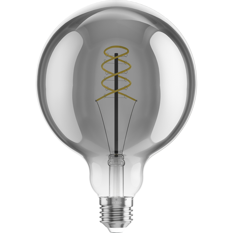 Mexen Vintis Lampadina a spirale a filamento LED E27, G125, 8W, Calda - 2200K, 450 lm, smoke - L168-E27-0822-70
