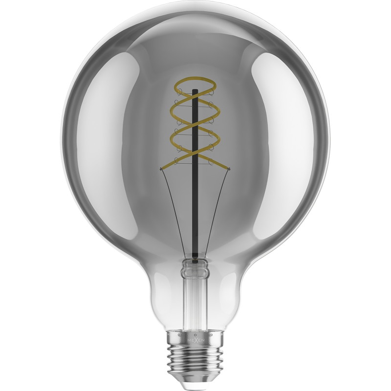 Mexen Vintis LED-filamentlampa med spiral E27, G125, 8W, Varm - 2200K, 450 lm, rökfärgad - L168-E27-0822-70