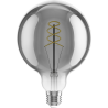 Mexen Vintis LED-filamentlampa med spiral E27, G125, 8W, Varm - 2200K, 450 lm, rökfärgad - L168-E27-0822-70