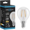 Mexen Vintis Bombilla de filamento LED E14, G45, 2W, Cálida - 2700K, 240 lm, clara - L156-E14-0227-00
