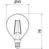 Mexen Vintis LED-glödlampa filament E14, G45, 2W, Varm - 2700K, 240 lm, klar - L156-E14-0227-00