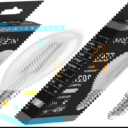 Mexen Vintis Λάμπα νήματος LED E14, G45, 6W, Θερμό - 2700K, 720 lm, διαυγής - L156-E14-0627-00