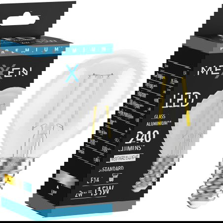 Mexen Vintis Ampoule filament LED E14, G45, 2W, Neutre - 4000K, 240 lm, transparente - L156-E14-0240-00