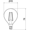 Mexen Vintis Bombilla filament LED E14, G45, 2W, Neutra - 4000K, 240 lm, transparente - L156-E14-0240-00