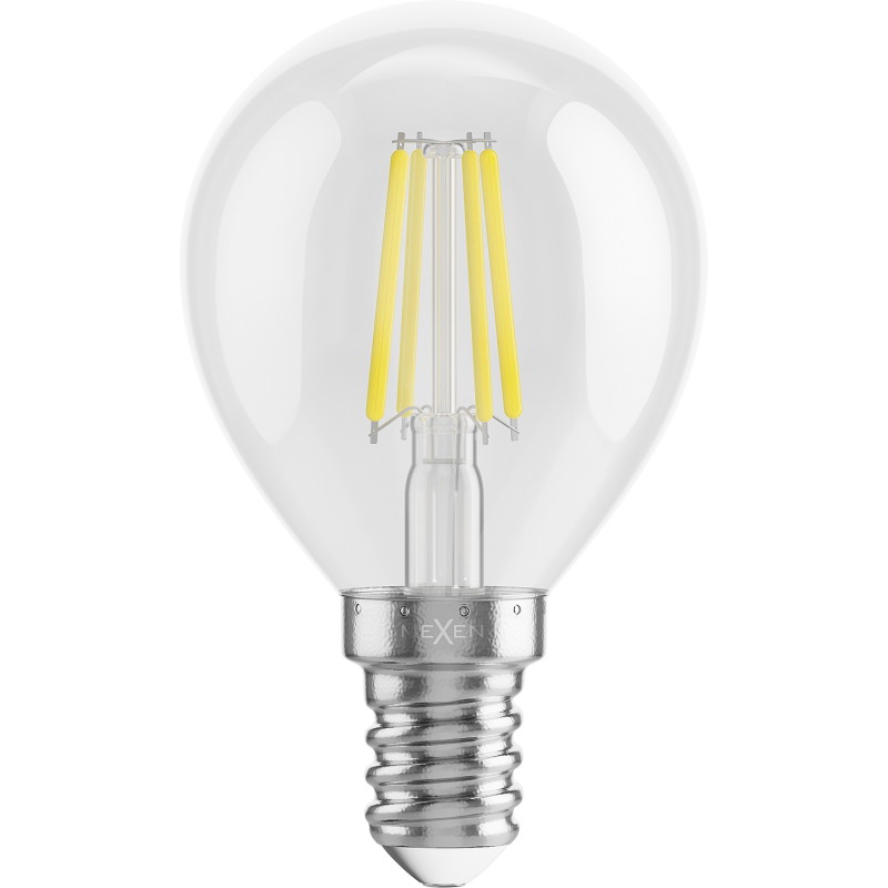 Mexen Vintis LED-filamentlampa E14, G45, 4W, Neutral - 4000K, 470 lm, klar - L156-E14-0427-00 - L156-E14-0440-00