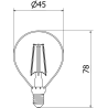 Mexen Vintis Bombilla LED de filamento E14, G45, 4W, Fría - 6500K, 470 lm, transparente - L156-E14-0465-00