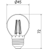 Mexen Vintis LED filamentlampa E27, G45, 4W, Varm - 2200K, 400 lm, bärnsten - L156-E27-0422-50