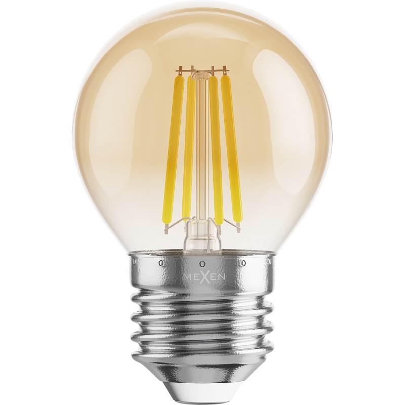 Mexen Vintis Bombilla LED de filamento E27, G45, 4W, Cálida - 2200K, 400 lm, ámbar - L156-E27-0422-50