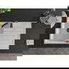 Mexen Bruno granieten spoelbak 1-komers met afdruiprek 795 x 495 mm, wit, zwarte sifon - 6513791010-20-B