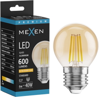 Mexen Vintis LED filament žarulja E27, G45, 6W, Topla - 2200K, 600 lm, amber - L156-E27-0622-50