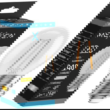 Mexen Vintis LED-Filamentglühbir LED E27, G45, 2W, Warm - 2700K, 240 lm, kloer - L156-E14-0227-00 - L156-E27-0227-00