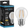 Mexen Vintis LED-filamentlampa E27, G45, 2W, Varm - 2700K, 240 lm, klar - L156-E14-0227-00 - L156-E27-0227-00