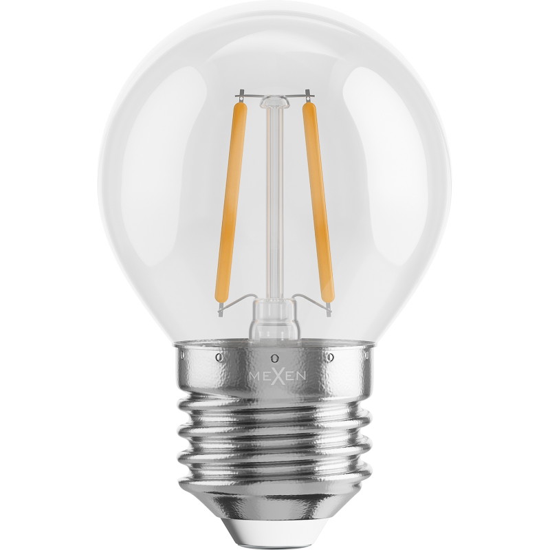 Mexen Vintis LED-filamentlampa E27, G45, 2W, Varm - 2700K, 240 lm, klar - L156-E14-0227-00 - L156-E27-0227-00