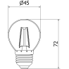 Mexen Vintis Lampadina a filamento LED E27, G45, 2W, Calda - 2700K, 240 lm, trasparente - L156-E27-0227-00