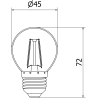 Mexen Vintis LED-filamentlampa E27, G45, 2W, Varm - 2700K, 240 lm, klar - L156-E14-0227-00 - L156-E27-0227-00